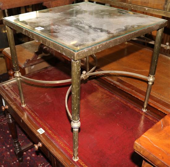Square brass & glass top coffee table